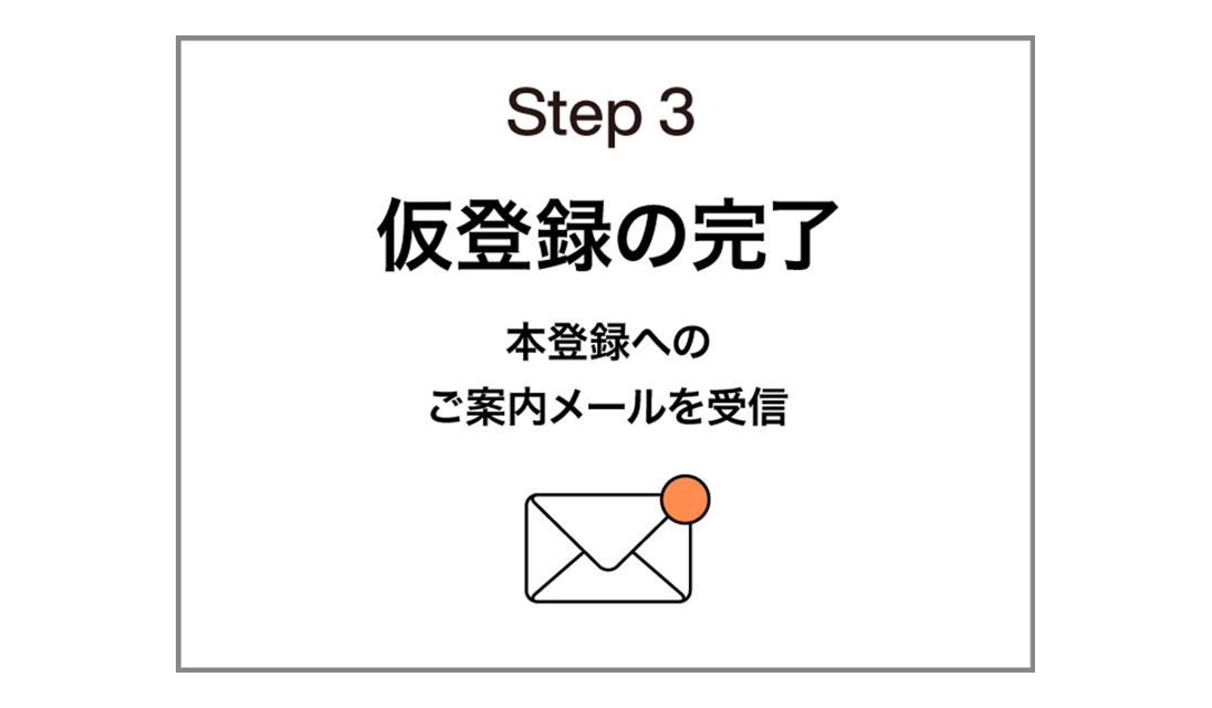 Step 3 仮登録の完了